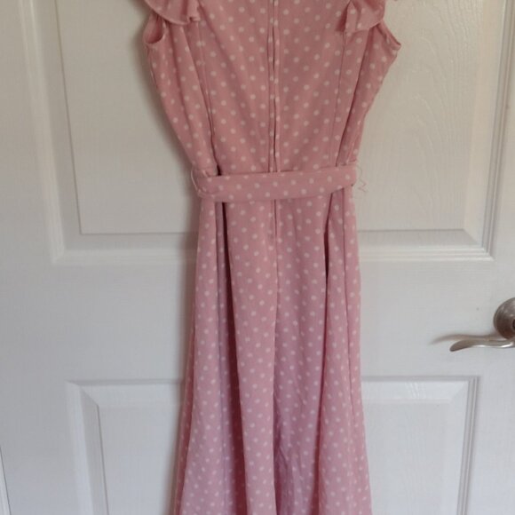 Kids Pink Polka Dot Dress - Picture 3 of 5